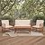 SAFAVIEH Outdoor Collection Fontana Natural/ Beige 4-Piece Conversation Patio Set with Cushions