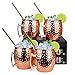 Produktbild Hossejoy Moscow Mule Kupferbecher: Satz von 4  Umfasst 4 x Becher 550ML, 4 Trinkhalme in Geschenkbox  Großartig für Cocktail Gekühlte Getränk  100% Kupferzubehör Liebhaber