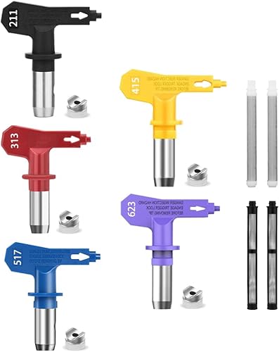 Spray freely 6 puntas de pulverizador de pintura reversibles, boquillas de pulverización sin aire, para pulverizadores sin aire, casas, edificios,