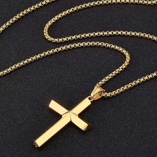10K Gold Cross Urn Necklace for Ashes, 10K/14K/18K Real Gold Cross Cremation Necklace Jewelry for Women Men Keepsake Pendant Necklace Memorial Locket Ash Holder2