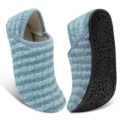 Image of Fires Womens Mens Slippers with Rubber Sole Soft-Lightweight House Slipper Socks Around House Shoes Non Slip Indoor /Outdoor