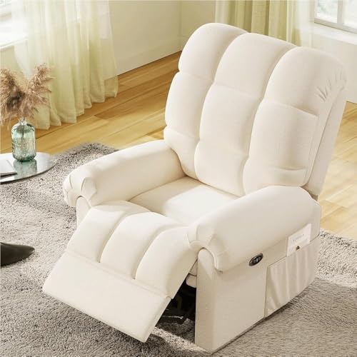 Sillón reclinable eléctrico peluche color único