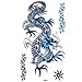 King Horse Blue Dragon Temporary Tattoos Waterproof Cool and fashion