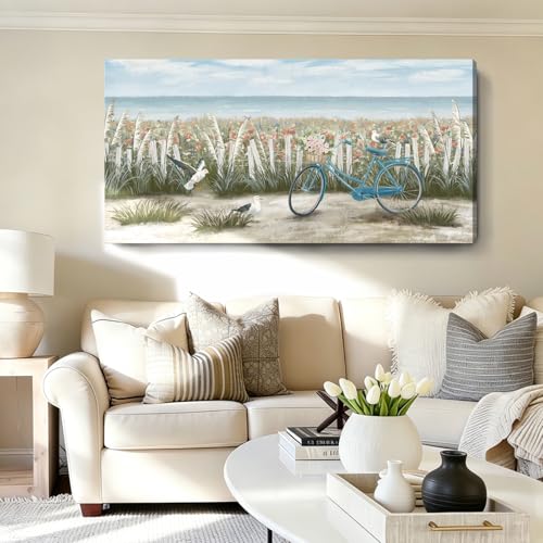 Canvas Wall Art for Living Room Boho Beach Coastal Floral