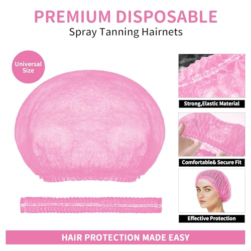 Image of 100 Pcs Tan Spray Tanning Essentials Kit: 20 Each Hair Nets, Nose Plugs, Sticky Spray Tan Feet Pads & Disposable Undergarments,Premium Quality Accessories for Salon