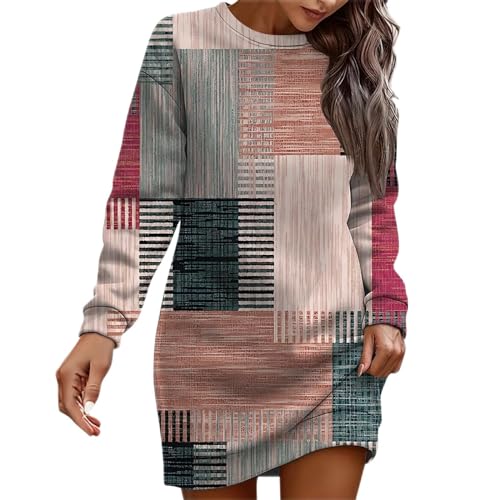 FeiBeauty Vintage Kleider Damen Herbst Winter Hochzeitsgast Kleid Festlich Wickelkleid Schwarzes Langes Longpullover Lässig Für Leggings