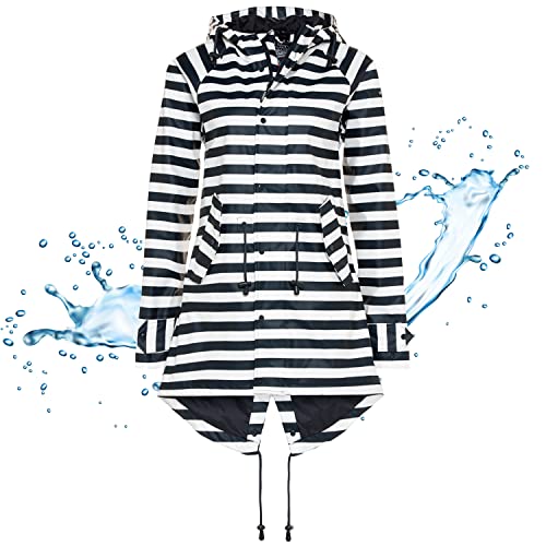 BMS Regenmantel 100% wasserdicht - blockstreifen - 44