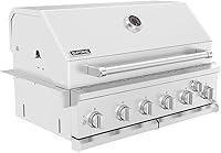Spire Premium 6-Burner Stainless Steel Built-In Gas Grill Head, 36-Inch Propane Grill with 73,000 BTUs, Rear Burner & 904 Sq In Cooking Area - 740-0781P