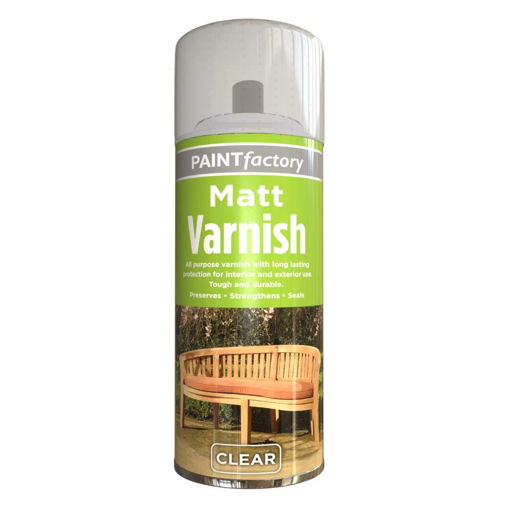 Varnish All Purpose Waterproof Varnish Spray Can Size 250ml (12, Clear Matt)