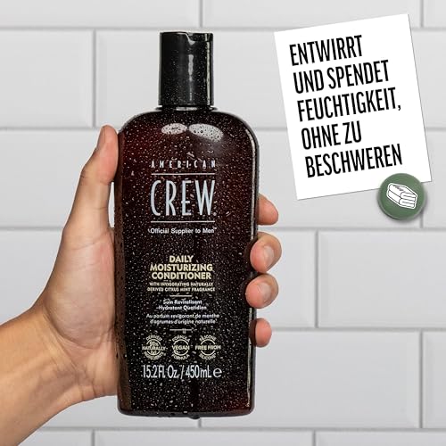 AMERICAN CREW – Daily Moisture Conditioner, 250 ml, Pflegeconditioner für Männer, stärkendes Haarprodukt ohne Silikone, schützt vor Trockenheit & reduziert Haarbruch, vegan