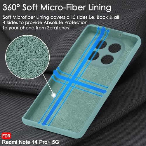 Image of TheGiftKart Liquid Silicone Back Cover Case for Mi Redmi Note 14 Pro Plus 5G | Soft Micro-Fibre Lining Inside | Camera & Screen Protection | Shockproof Cover for Redmi Note 14 Pro+ (Silicone, Blue)