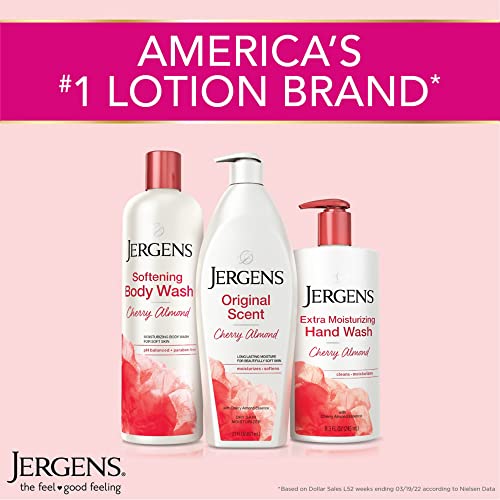 Jergens Extra Moisturizing Hand Soap, Liquid Hand Soap Refill Cherry Almond Scent, Hand Wash For Dry Hands, 16 Ounces #TOP4