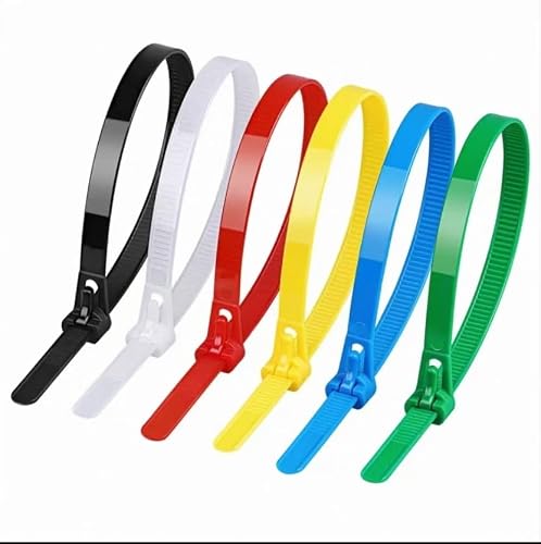 100Pcs Self-Locking Nylon Cable Ties, Adjustable Wire Zip Ties for Home Office and Workshop Organization(Black,5A Series 3.6 * 200)