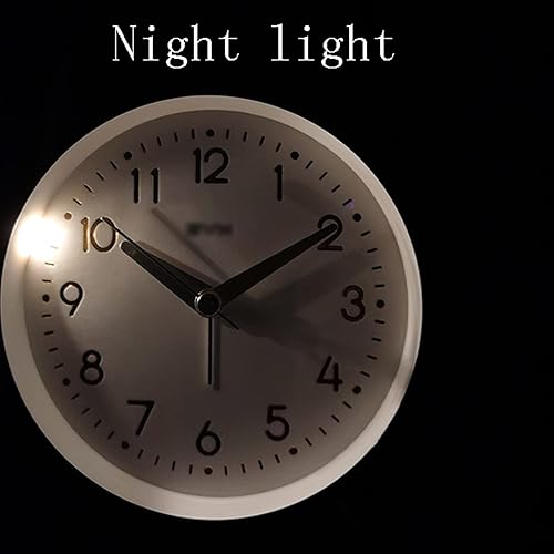 Miniatura 3 de Reloj despertador para dormitorio de 4.5 pulgadas, reloj despertador silencioso sin tictac con luz de fondo, funciona con pilas, reloj despertador