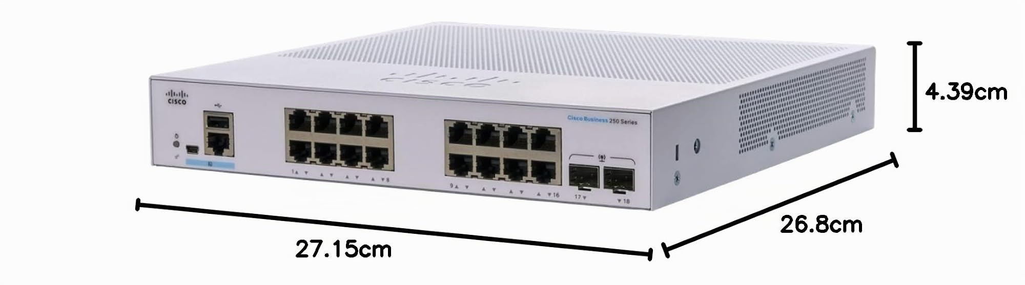 Cisco Commutateur Intelligent Business CBS250-16T-2G | 16 Ports GE | SFP 2x1G | Garantie limitée à Vie