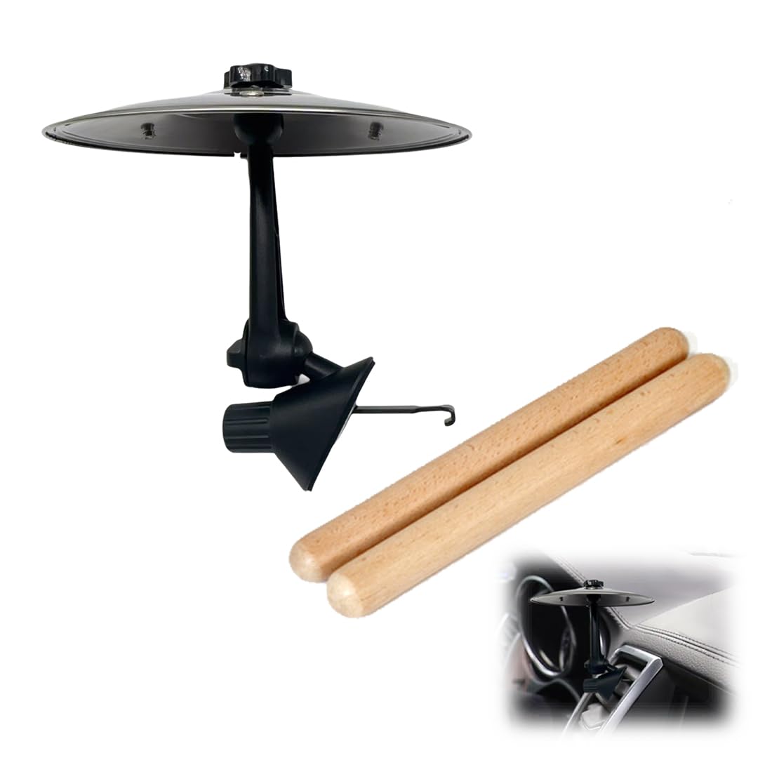 Car Drum Air Vent, Mini Crash Cymbal For Car, Car Music Clip Crash Cymbals, Fun Iron Musical Instrument, Accesorio compacto para vehículos para amantes de la música