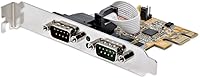 Vista 2 de StarTech.com Tarjeta de interfaz serie PCI Express de 2 puertos, tarjeta serie PCIe a RS232 (DB9), UART 16C1050, soportes de perfil bajocompleto