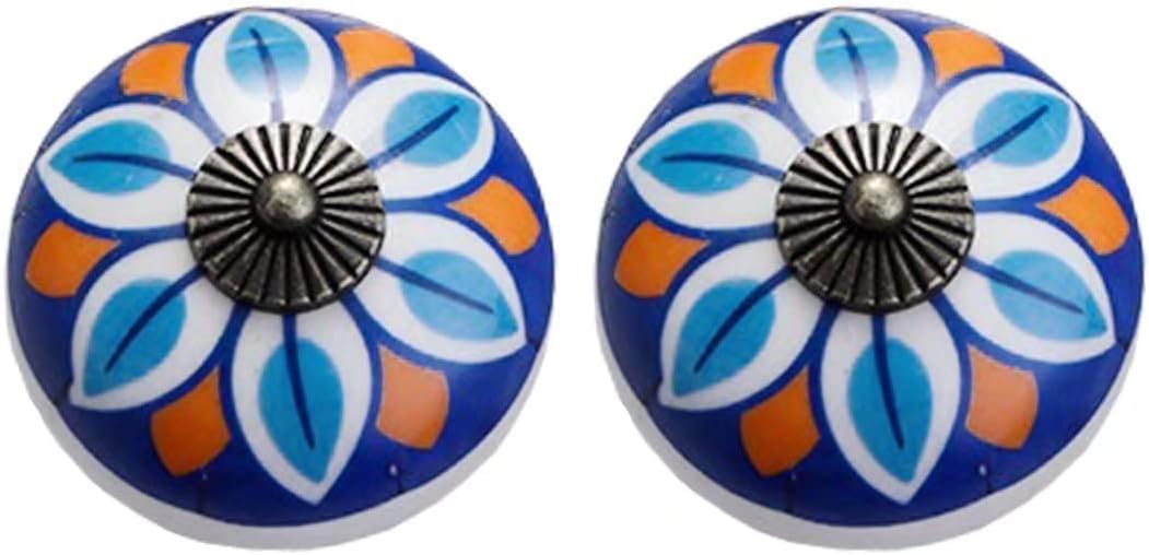 Qzhaxityt Style E Ceramic Cabinet Knobs Pulls Ceramic Drawer Knobs European Ceramic Knobs 2 Pcs Pull Handles For Drawers Wardrobe Cabinet Door(Style E)
