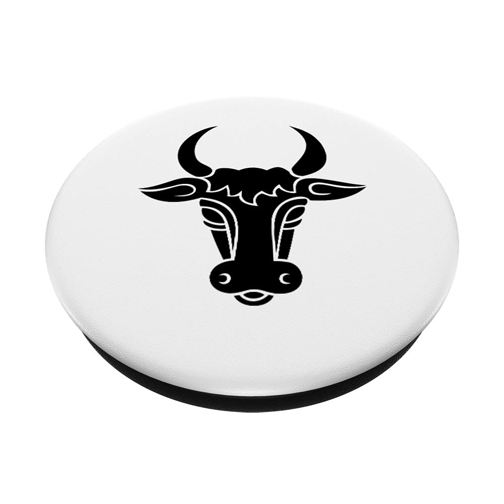 Amazon.com: Black Tribal Cow Head Bull Silhouette Tattoo Design PopSockets  Swappable PopGrip : Cell Phones & Accessories