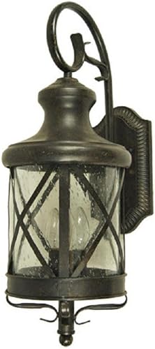AA Warehousing EL543OR-L - Farol de pared exterior para exteriores con 4 luces en bronce aceitado con vidrio transparente de semillas grande disponible en Yaxa El Salvador
