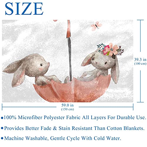 Couverture lapin 150x100 cm douce et chaude pour lit et canapé - 6