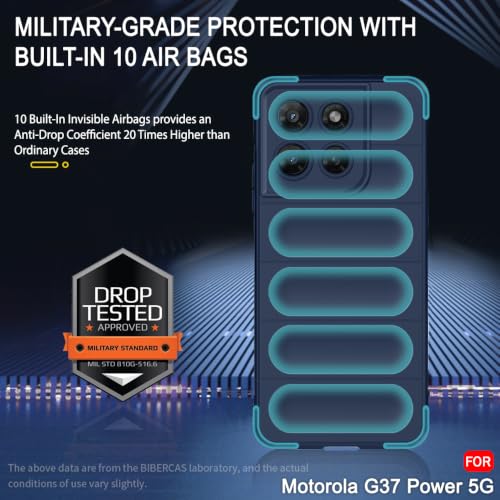 Image of TheGiftKart Liquid Silicon Back Cover Case for Motorola Moto G37 Power 5G | Shockproof Military Grade Protection | Micro-Fibre Cloth On Inner Side | Built-in Anti-Slip Grip Cover Case (TPU, Blue)