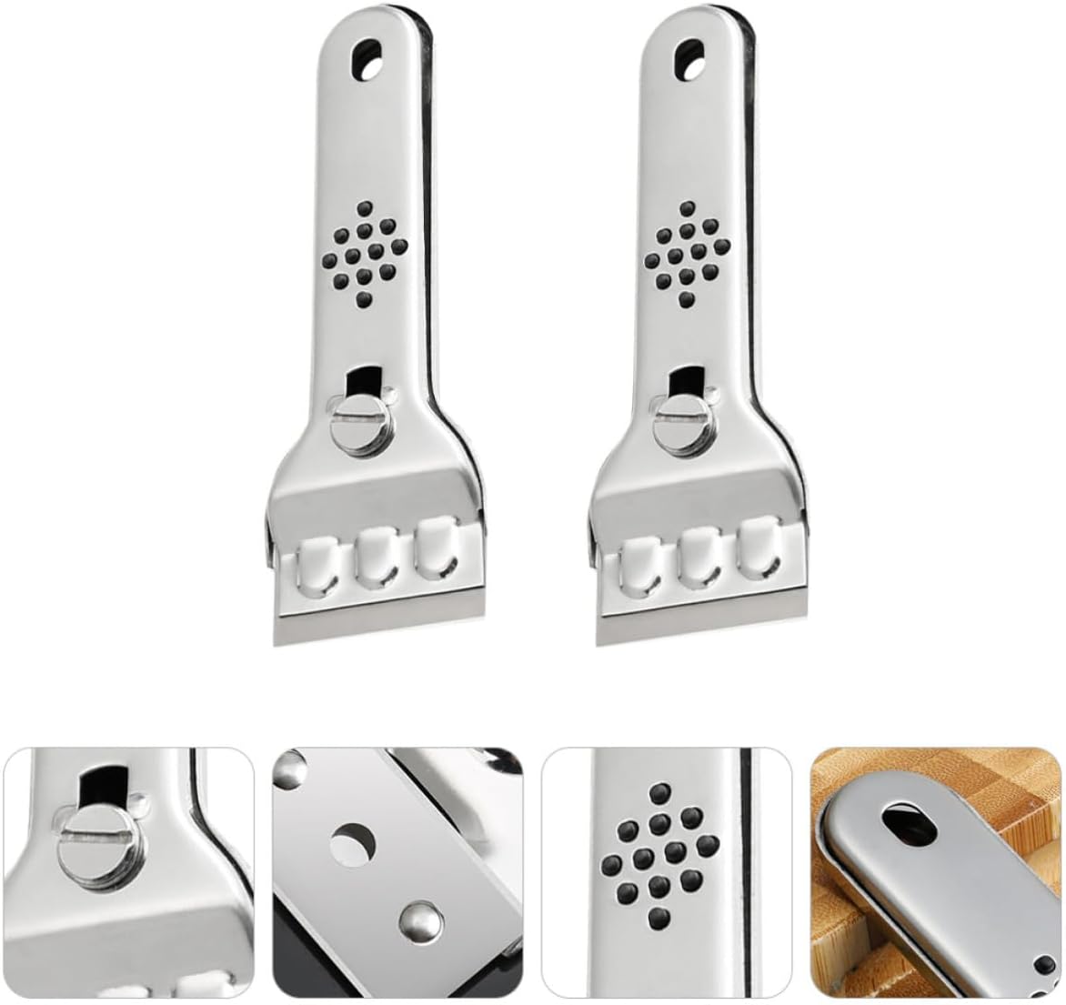 2pcs Stainless Steel Floor and Wall Scraper with Precision Scraping and Sticker Removing Features, Silver Household Clean Scraper for Tile and Glue Removal