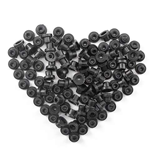 ITATOO 200pcs Soft Tattoo Grommets Rubber Tattoo Nipples for Tattoo Needles N201087 (Black)