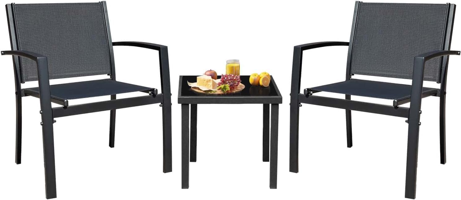 A Three-piece Furniture Set, Including A Patio Chair and A Coffee Table, Suitable for Lawns, Gardens, Etc.