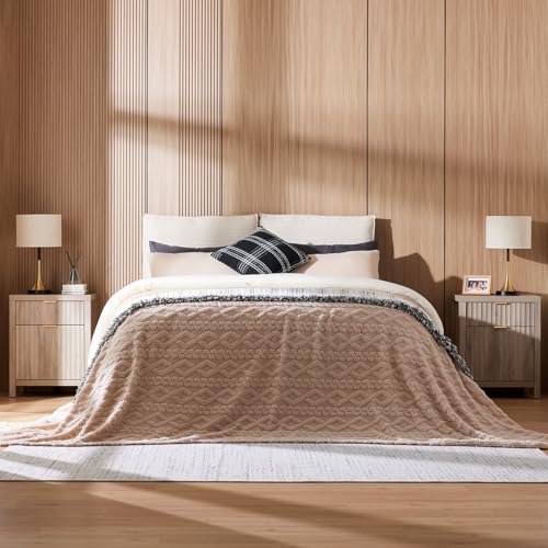 Image of Walsham Fluted Nightstands Set of 2 with Charging Station, Grey Oak