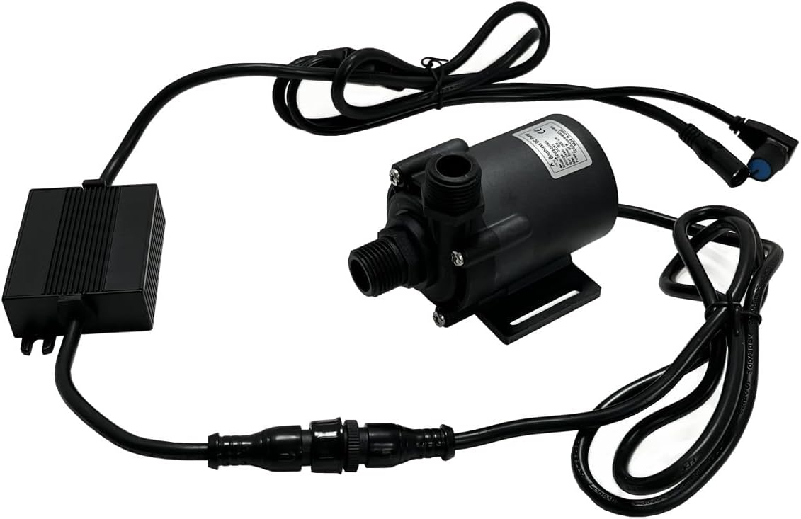 SHYSKY DC55E-24160A 24VDC Small Power efficient Brushless Water Pump 80W 16m 52ft Lift 634GPH Low noise, Speed/Flow Adjustable For Water Circulation Pressurization Cooling sys, IP68 Waterproof