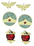 DC Comics Wonder Woman 3 Pair Stud Earrings