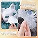 Seenelling 18 Pcs Therian DIY Wolf Costume Mask Kit Blank Wolf Mask Faux Fur Fabric Felt Fabric Mesh Sheet for Halloween(Grey Color)