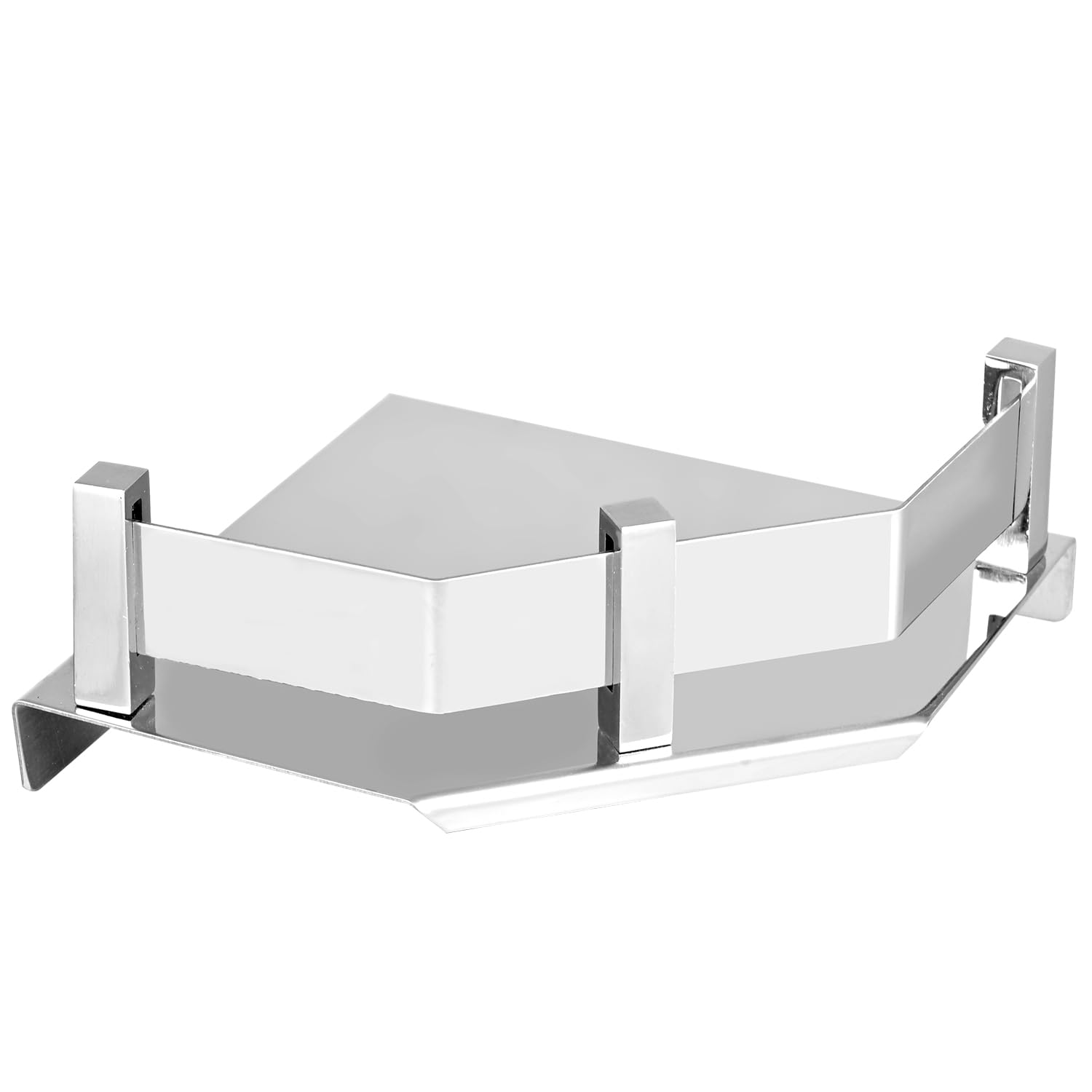 Zureni Diamond Stainless Steel Corner Shelf Wall Mounted Multipurpose Rack Accessories and Fittings for Bathroom Washroom Kitchen Wash Basin- (6" X 6", 1 Pc) (B0D1VL7RNC) Amazon Price History, Amazon Price Tracker