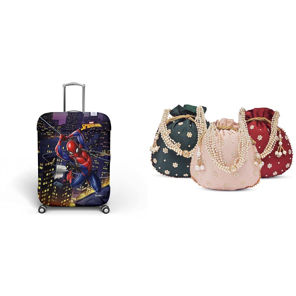 Kuber Marvel Spiderman Luggage Cover | Potli Bags for Ladies & Girls | Key Case-image-42