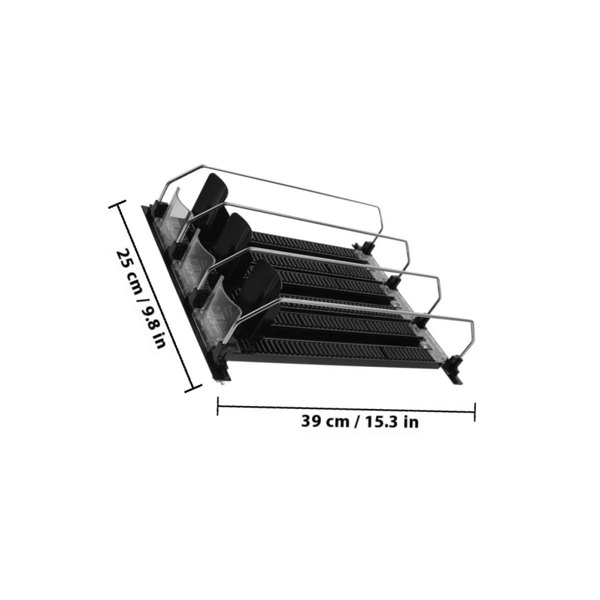 Dispensador Automático de Bebidas para Nevera Hélice de Bebida y Superficie Pulida, Organizador de Botellas de Acero Inoxidable Abs, Pack de 3 Unidades