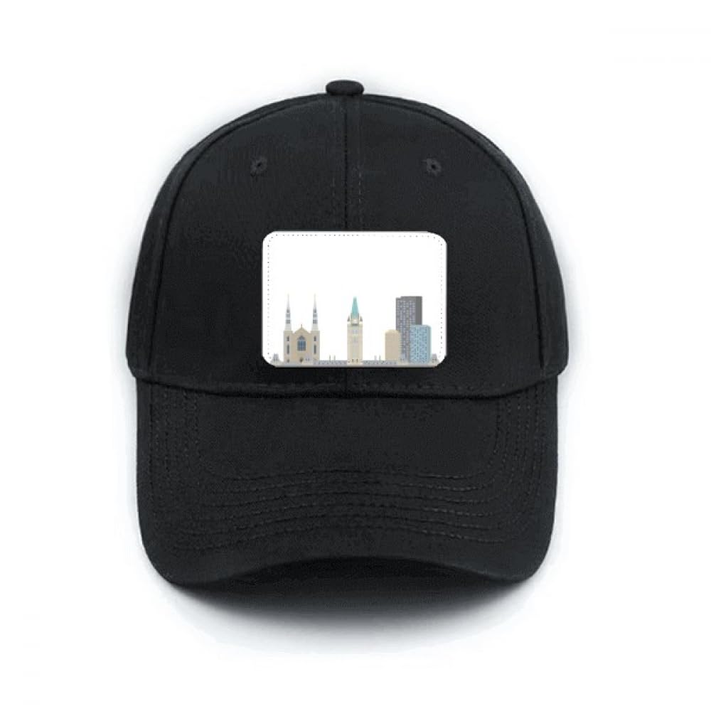 Casquette de baseball Canada noire avec visière courbe réglable