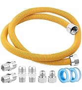 Puxyblue 48" Flexible Gas Line Kit for Dryer, Stove, Range, Flexible Stainless Steel Gas Dryer Co...