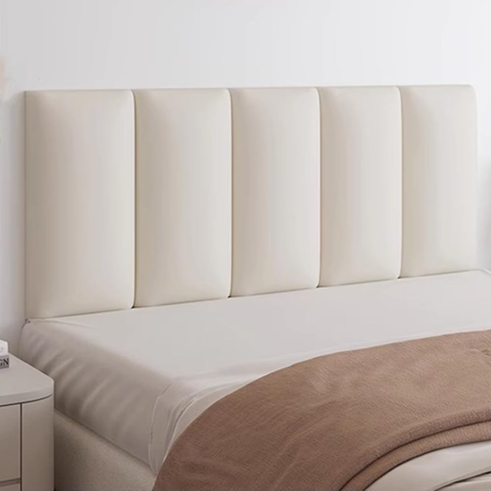 Tête de lit tapissée autocollante 3D pour chambre à coucher ou salon, design anti-collision, montage facile
