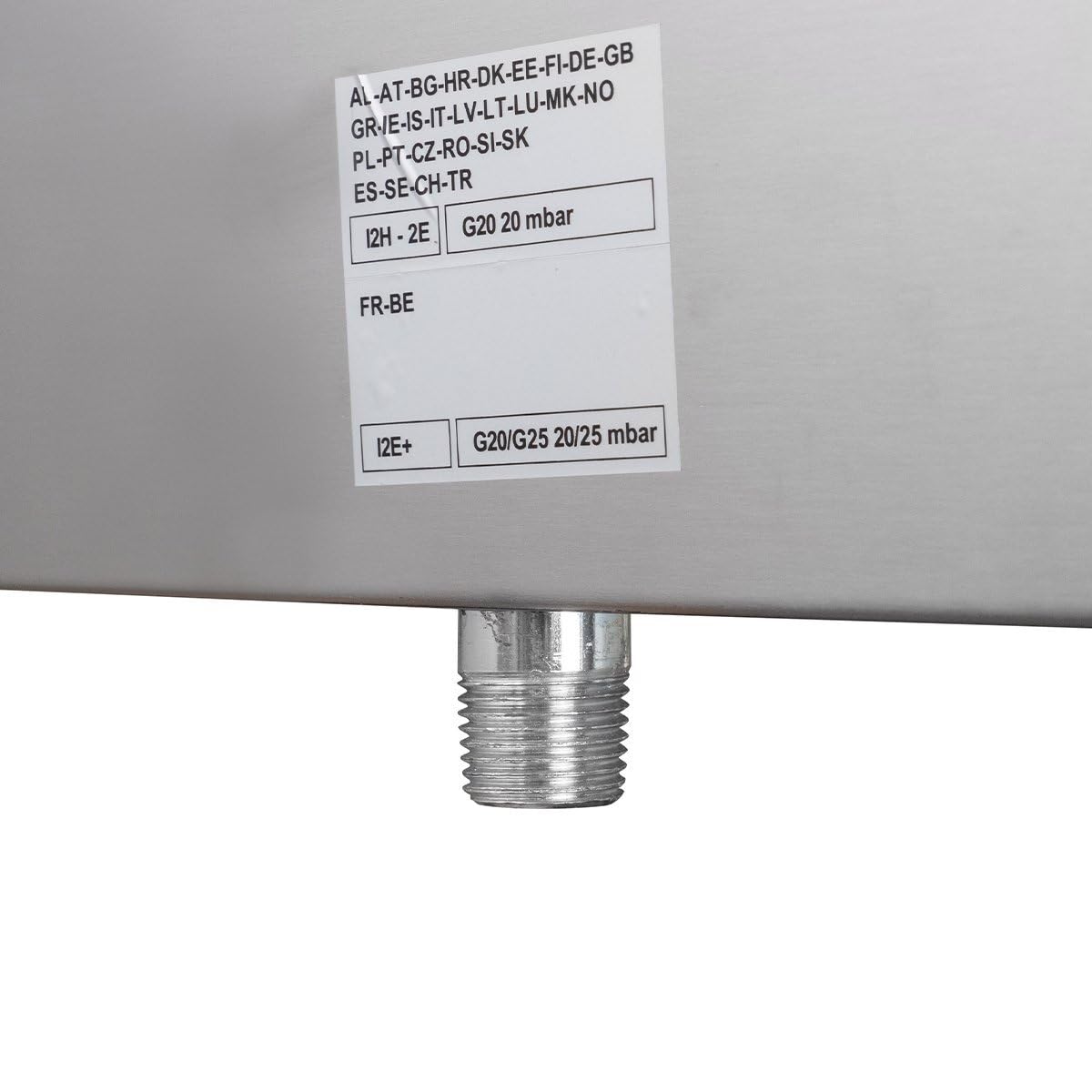 GastroHero Gasherd 6 Brenner 42 kW Serie 700 Edelstahl Standgerät offen Unterbau Made in Italy Profi Gasherd Gastronomie