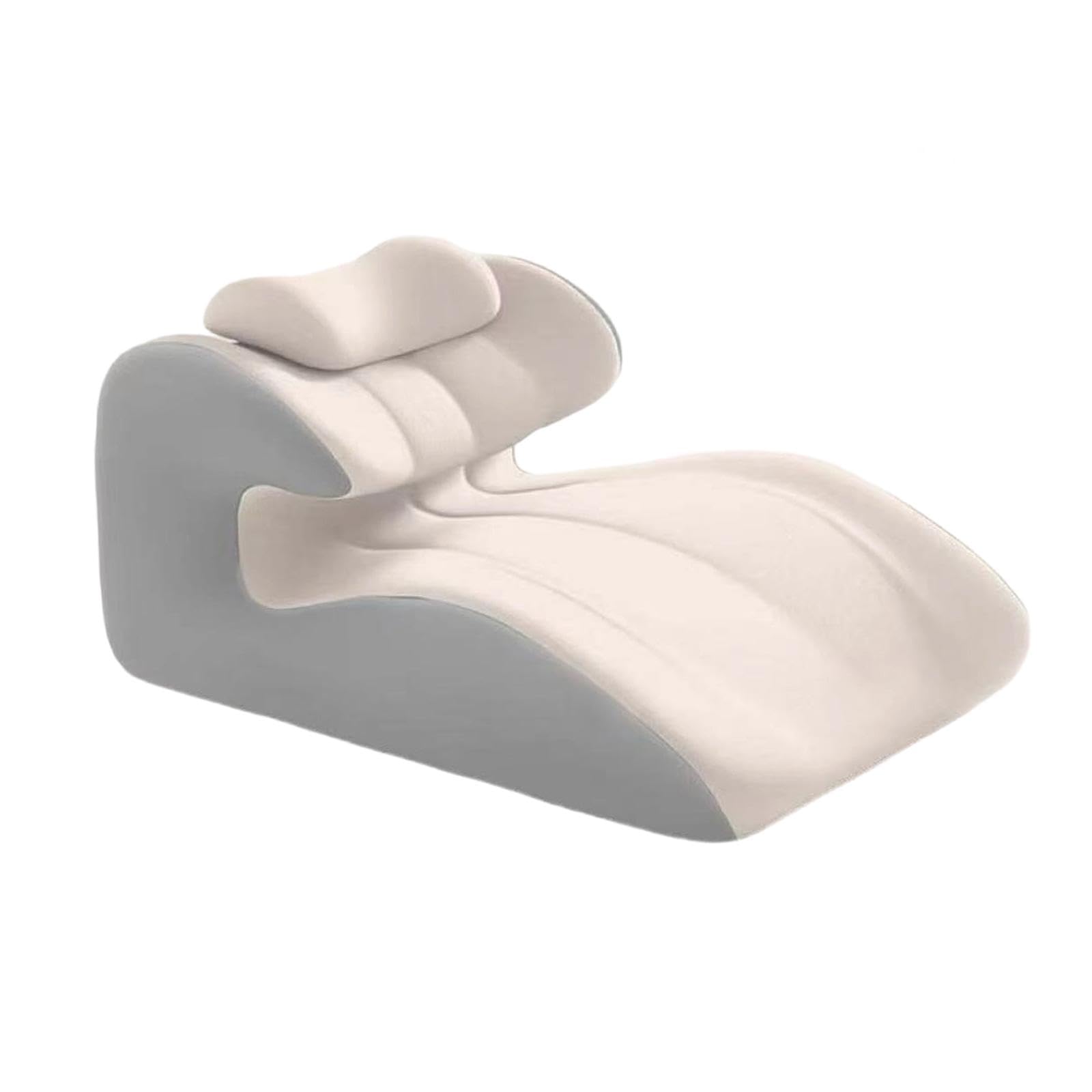Almohada para Piernas Cojín Elevador de Pies Almohada Ortopédica Soporte para Cuello Estructura Ajustable Espuma Viscoelástica Adecuada para Oficina R, Beige Y Gris, tal como se describe