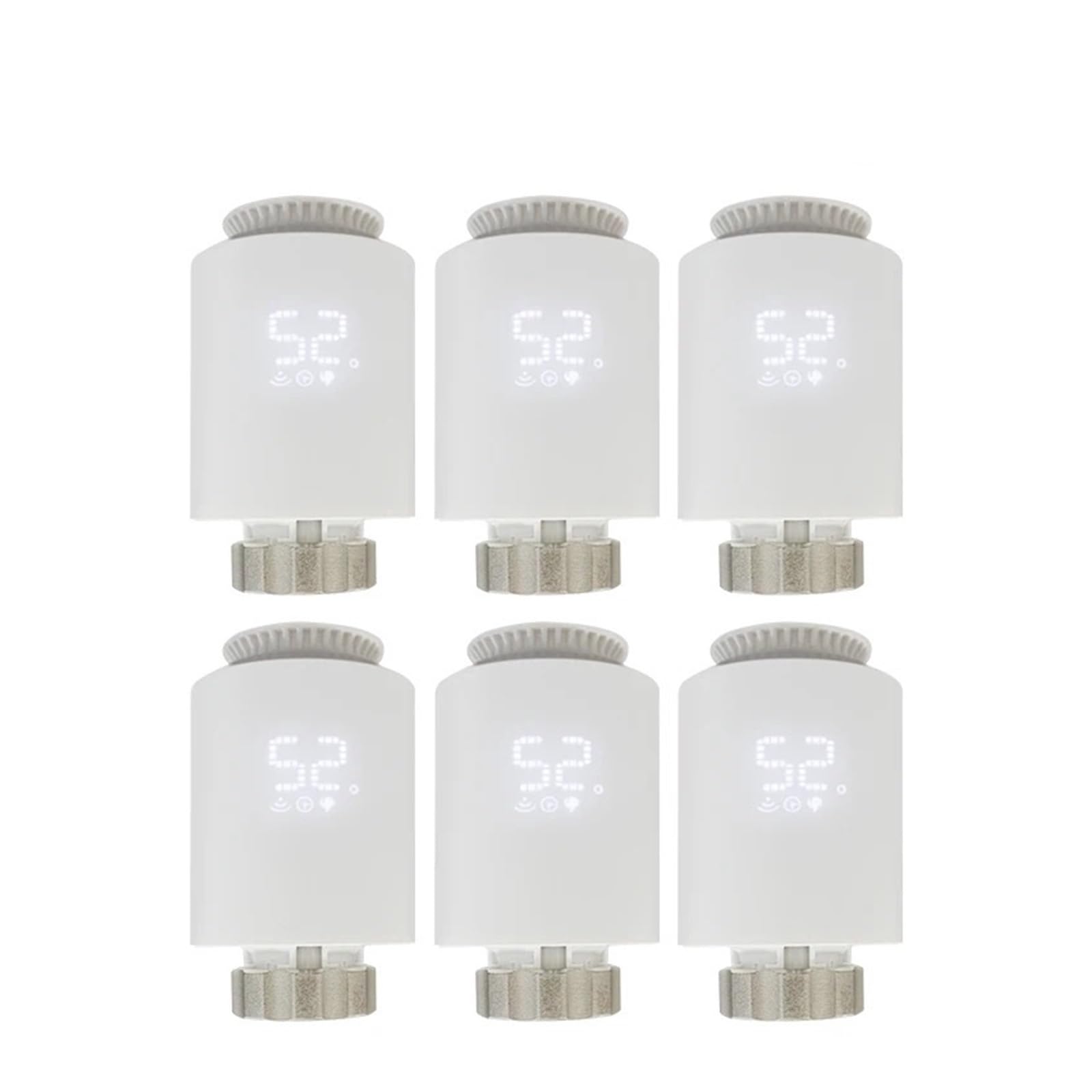 Tuya Zigbee 3.0 Thermostatic Valve Radiator Actuator Valve Zigbee Thermostatic Radiator Valve Head Temperature Controller(ME167 6PCS)