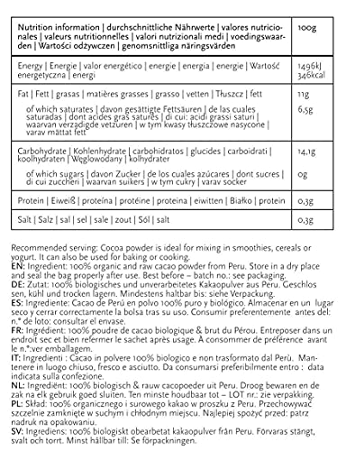 Cacao en polvo orgánico crudo de Perú | 100% natural sin azúcar | Raw Cacao Powder⦠(400 g) - Imagen 8