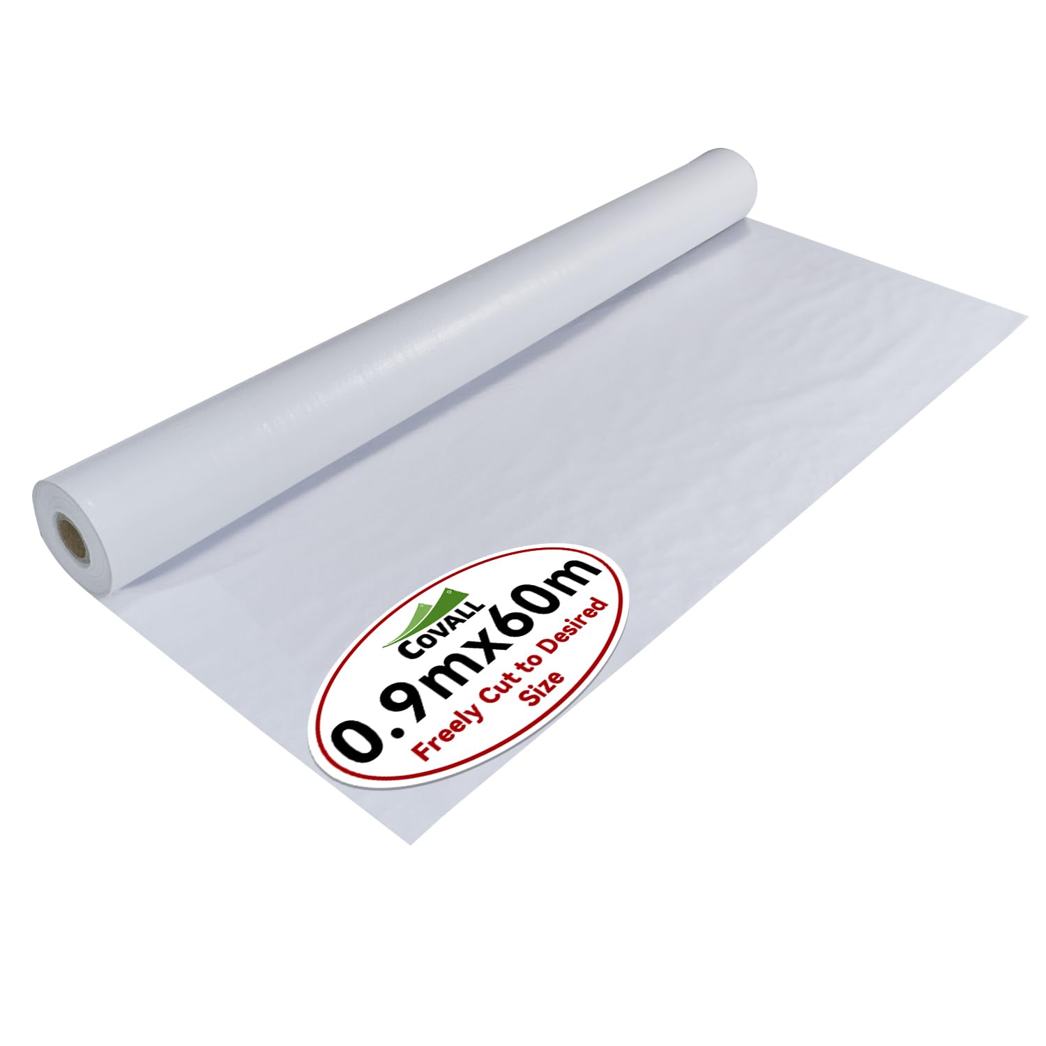 Plandeka okryciowa na rolce – lekka plandeka 75 g/m² HDPE, uniwersalna plandeka ochronna, biała, odporna na rozerwanie, wodoszczelna, odporna na działanie promieni UV i warunków atmosferycznych
