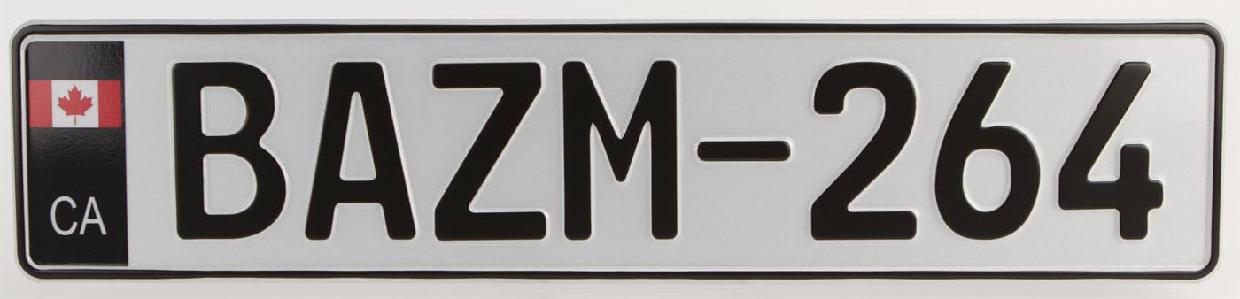 Canada Euro Style Licence Plate Package with Black Decal - Plate, Frame, Hardware