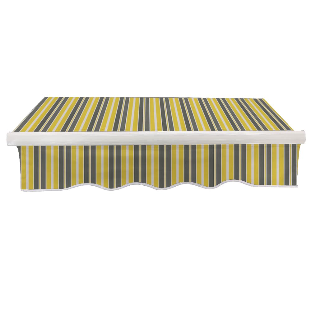 Green Bay 3x2.5m Garden Awning Replacement Fabric Top Cover Yellow-Stripe — image 1