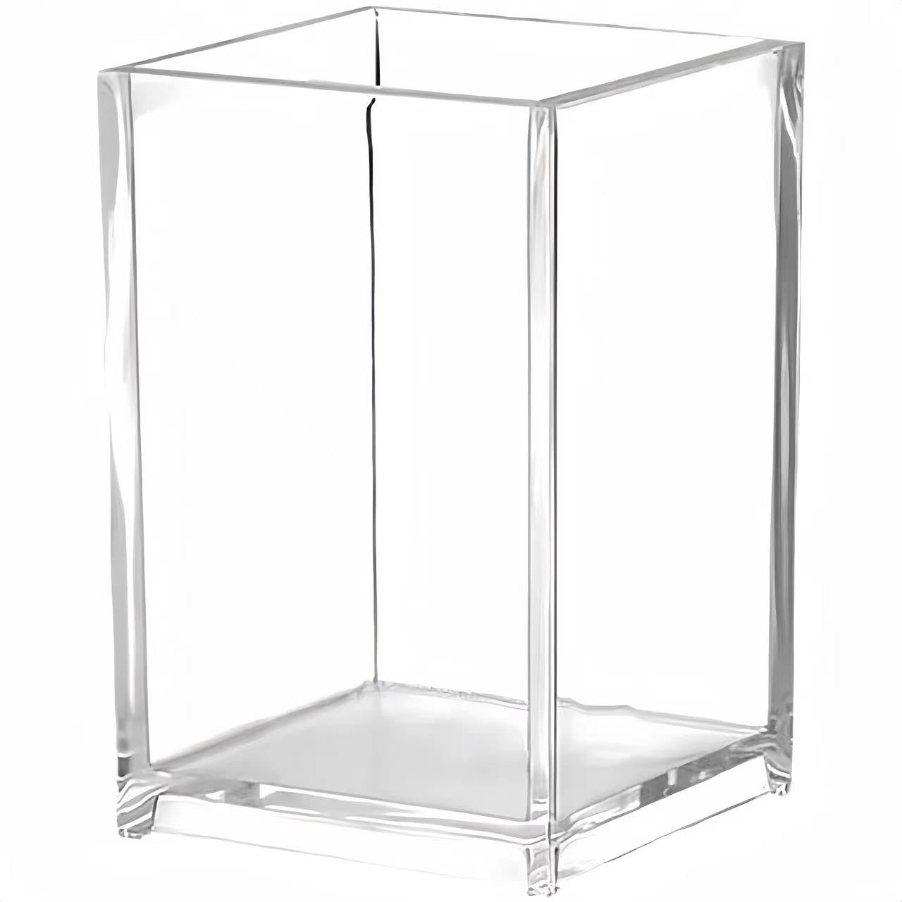 Acrylic Pen Holder for Desk Pencil Organizer Office Supplies Cubicle Decor Workspace Accessories Makeup Organizer for Women Aesthetic Pencil Cup for Home Office (Clear,1 Compartment)