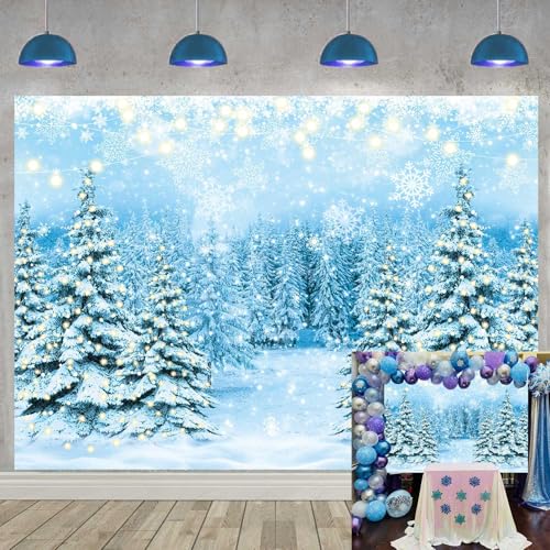 Toile de fond forêt d'hiver anti-reflet pour réussir vos photos de Noël