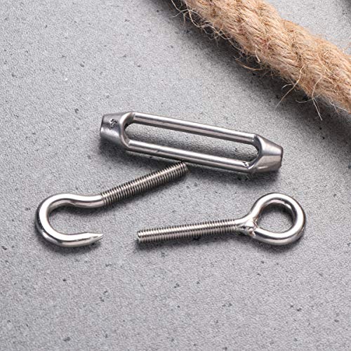 Wakauto 5 piezas Tensor de Ojo de Acero Inoxidable para Tensar Cables de Alambre miniatura 5