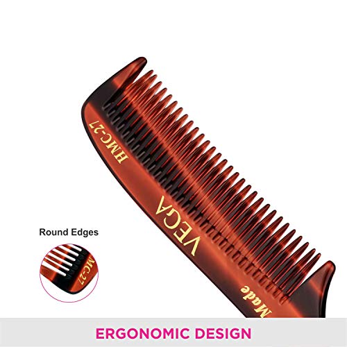 Image of Vega Grooming Hair Comb,Handmade, (India's No.1* Hair Comb Brand) for Men and Women, (HMC-27)